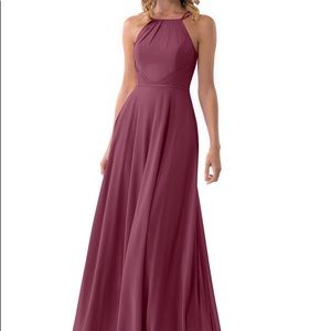 Floor Length Gown - Azazie “Melinda” in Mulberry Chiffon